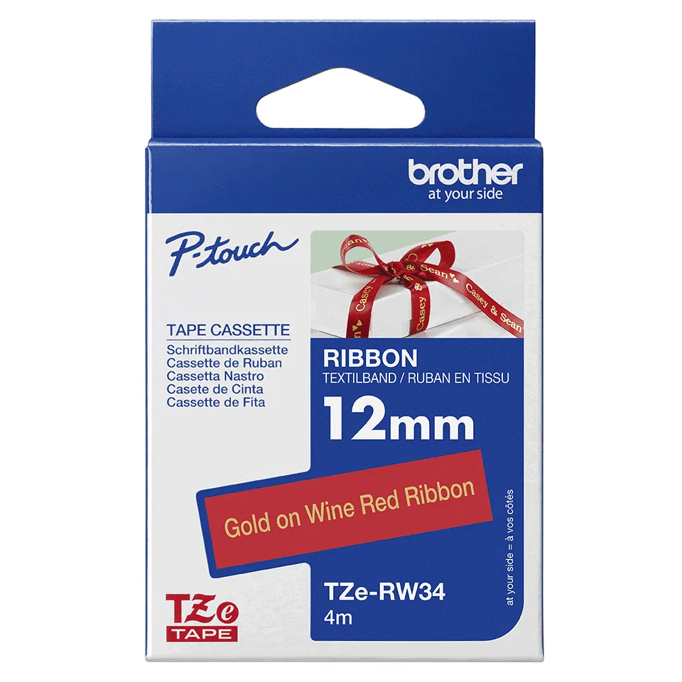 BROTHER TZERW34 12 GOLD ON WINE RED RIBBON