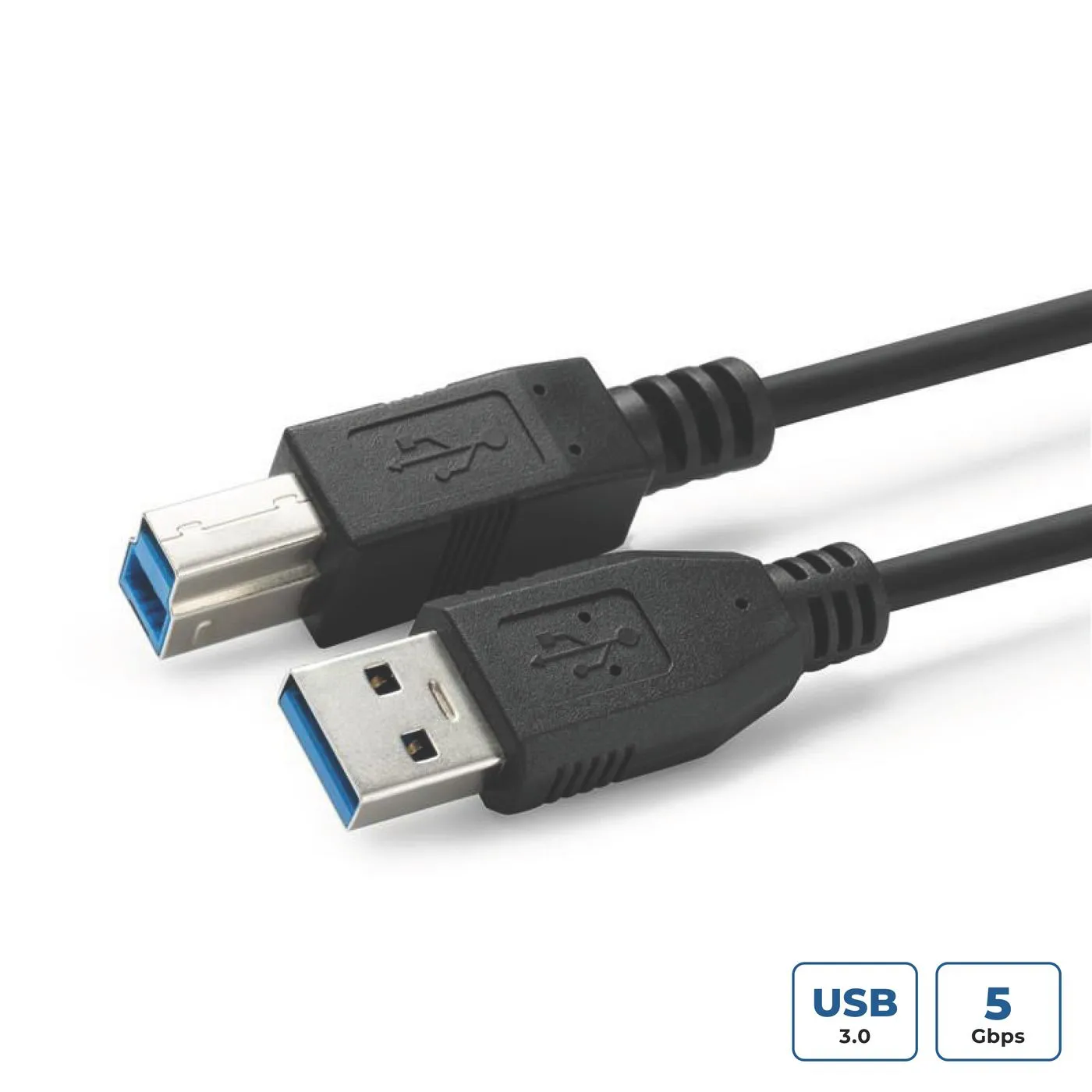 MicroConnect USB-A to USB-B cable, 5 m, Black