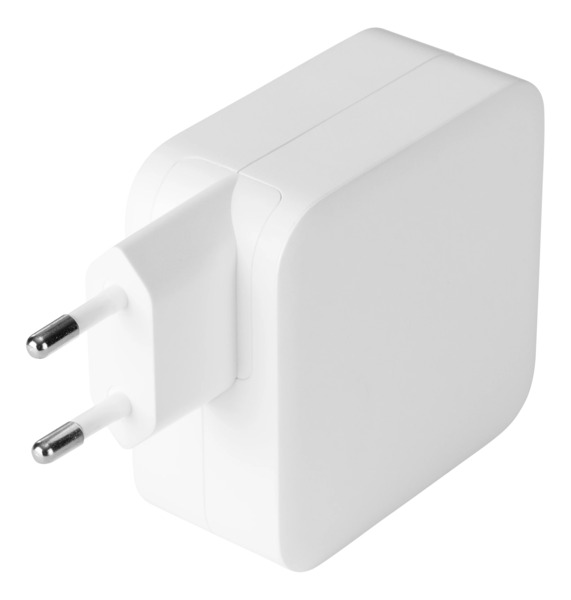 DELTACO USB-C wall charger, GaN technology, 2x USB-C PD, total 100 W