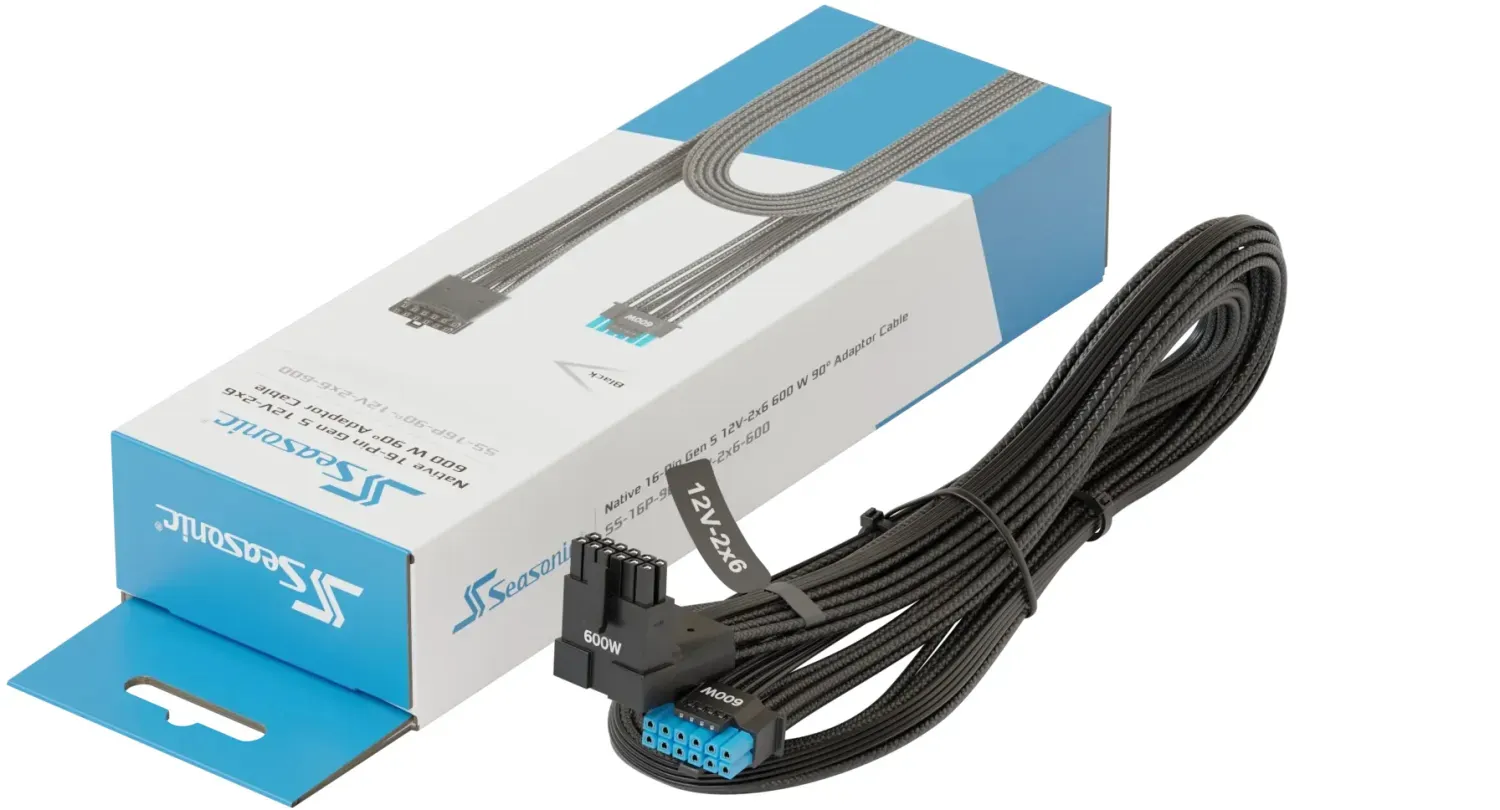 Seasonic SS-16P-90°-12V -2x6-600, black