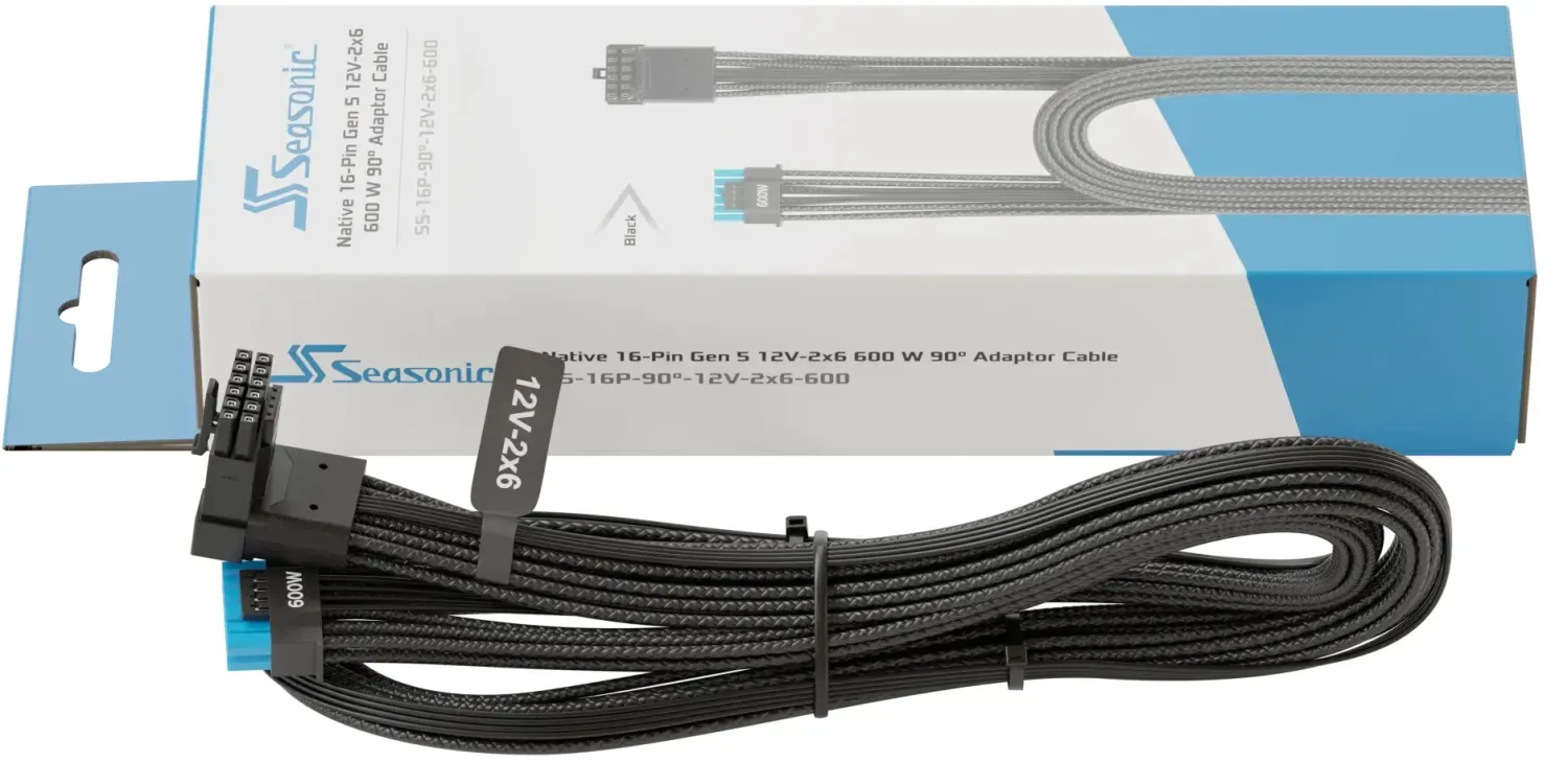 Seasonic SS-16P-90°-12V -2x6-600, black