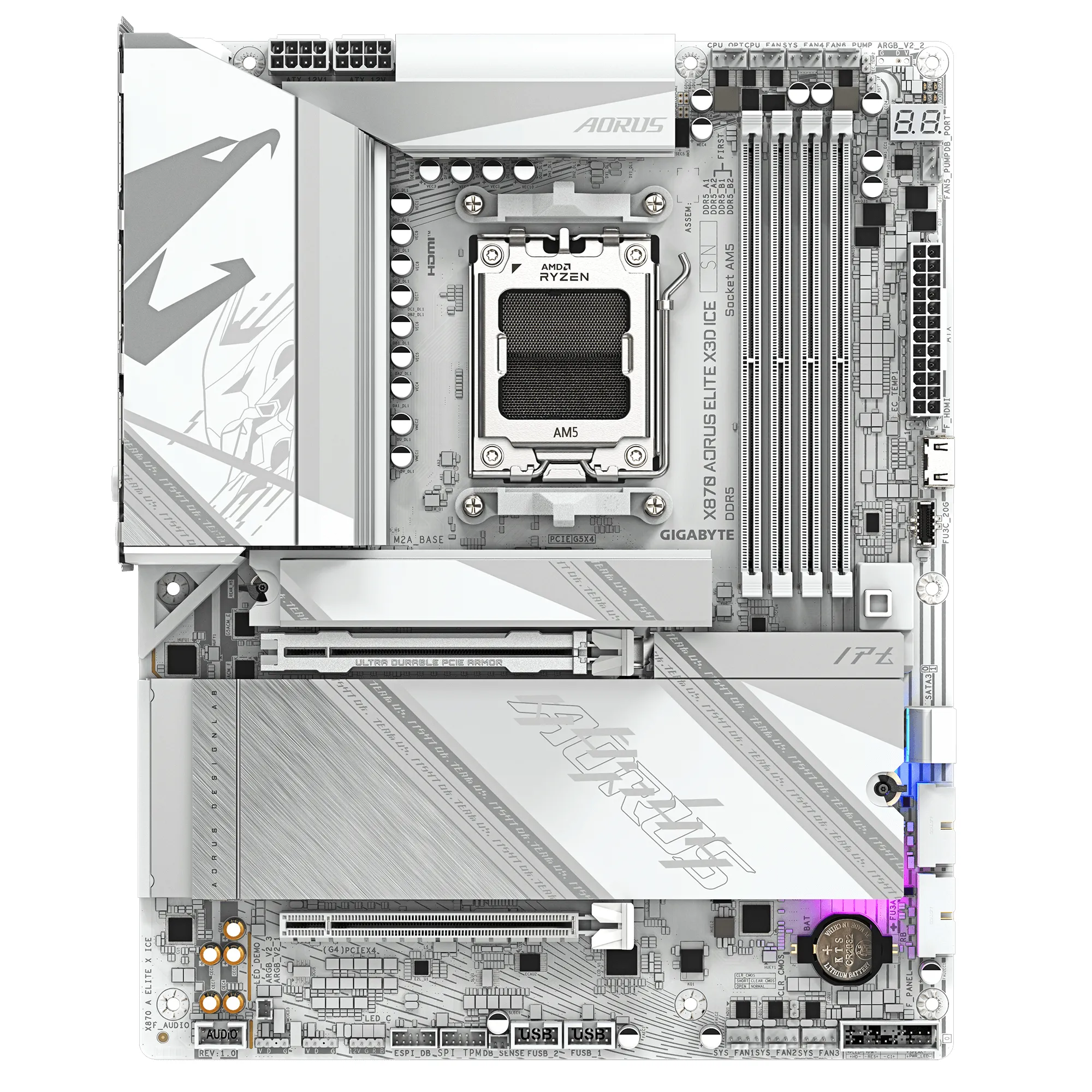 Gigabyte X870 A ELITE X ICE WiFi 7 AM5 ATX Motherboard Gigabyte X870 A ELITE X ICE WiFi 7 AM5 ATX Motherboard