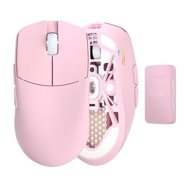 Lamzu Maya Champion Edition 8K tr&aring;dl&ouml;s gamingmus, rosa