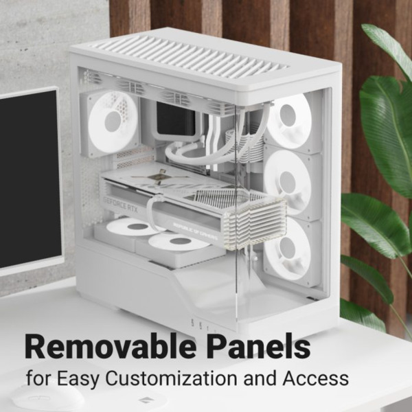 AeroCool P500A -miditornikotelo ikkunalla, musta