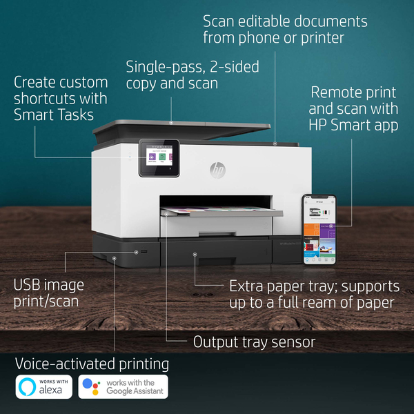 HP Officejet Pro 9020 All-in-One - Monitoimitulostin - v&auml;ri - mustesuihku - Legal (216 x 356 mm) (alkuper&auml;inen) - A4/Legal (media) - jopa 39 sivua/min (kopioint