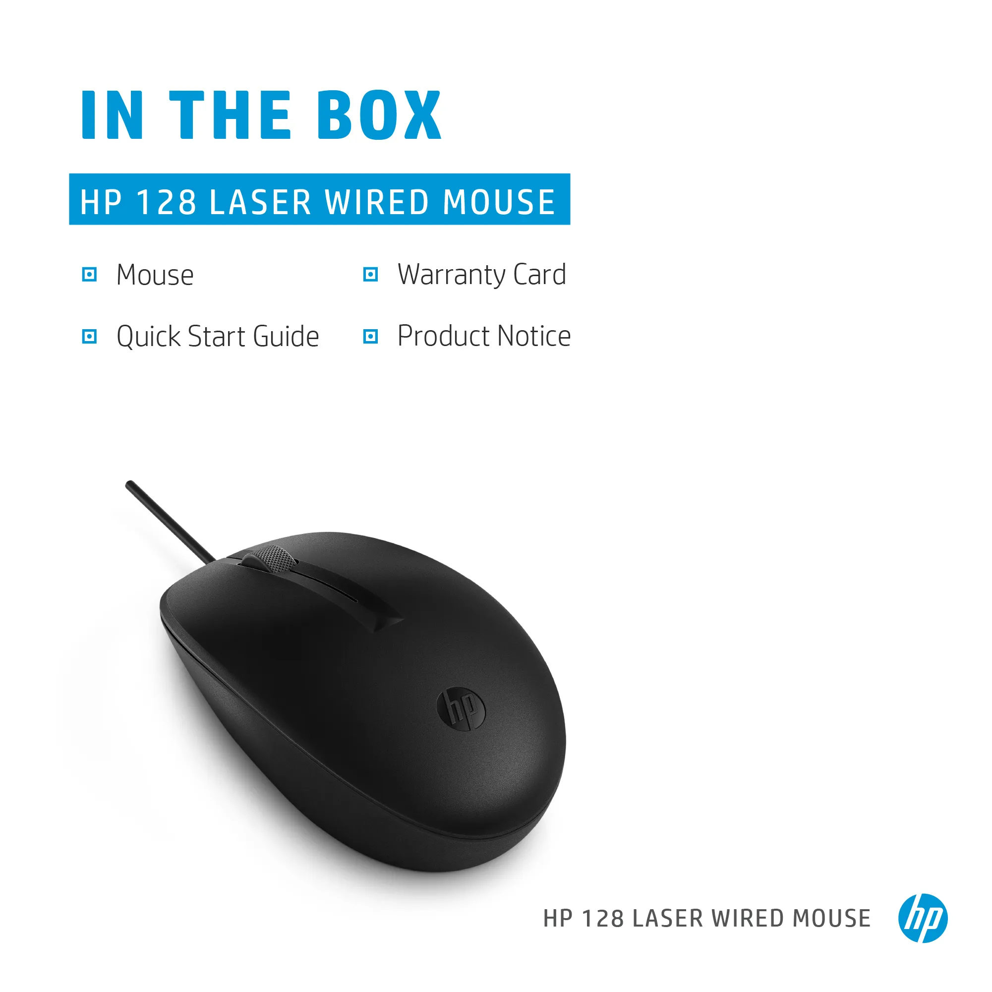 HP 128 Laser - mouse, Black