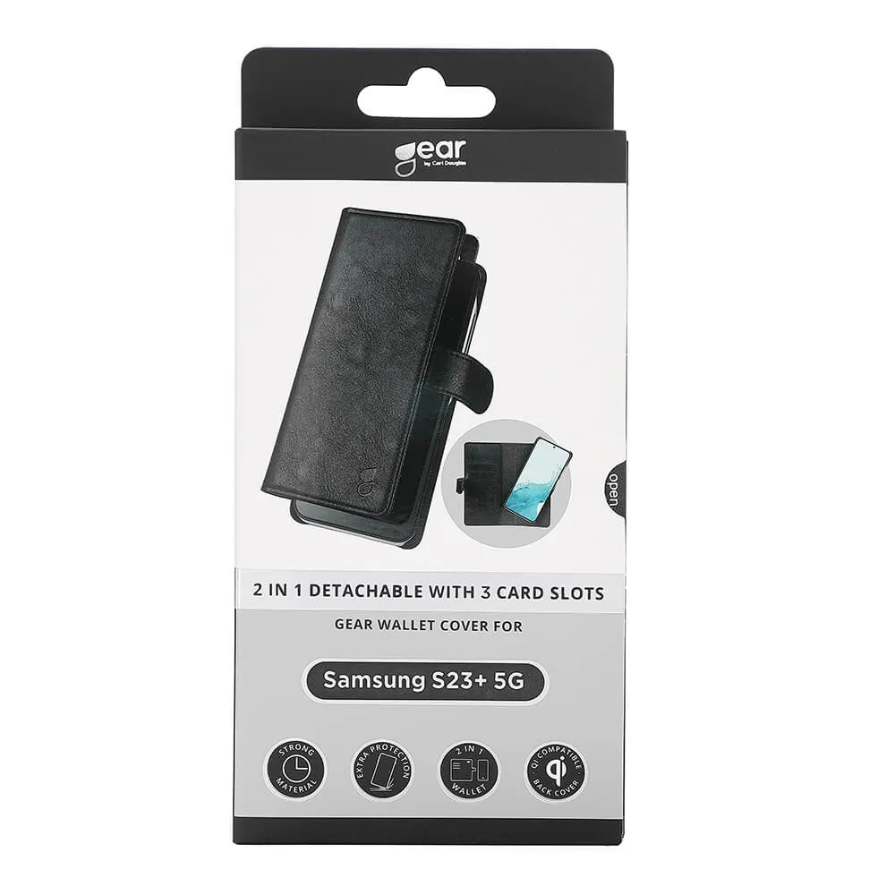 GEAR Wallet, Galaxy S23 Plus - 2-in-1 pl&aring;nboksfodra, Svart