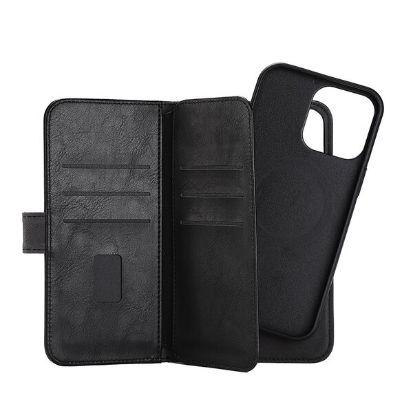 GEAR Wallet 7 Cards MagSeries, iPhone 14 Pro Max - 2-in-1 Wallet Case, Black