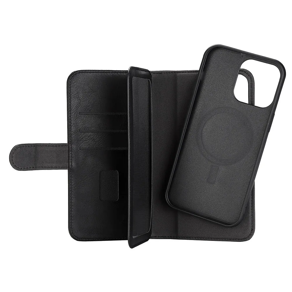 GEAR Wallet 7 Cards MagSeries, iPhone 14 Pro Max - 2-in-1 Wallet Case, Black