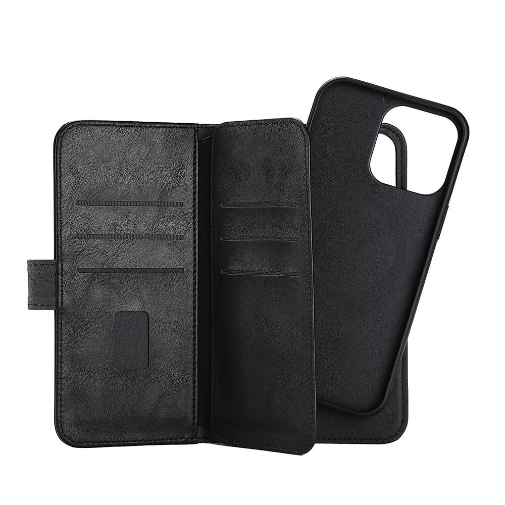 GEAR Wallet 7 Cards MagSeries, iPhone 14 Pro Max - 2-in-1 Wallet Case, Black