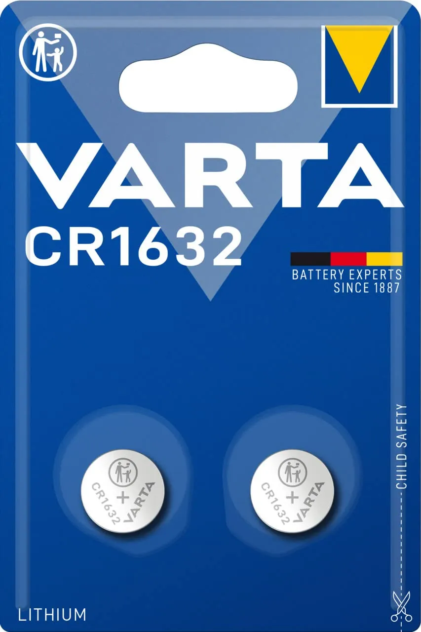 VARTA CR1632 3 V Lithium Coin Battery, 2-Pack
