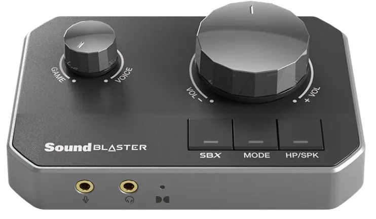 Creative Sound Blaster G8 ulkoinen korkearesoluutioinen digitaali-analogiamuunnin ja vahvistin pelaamiseen, musta