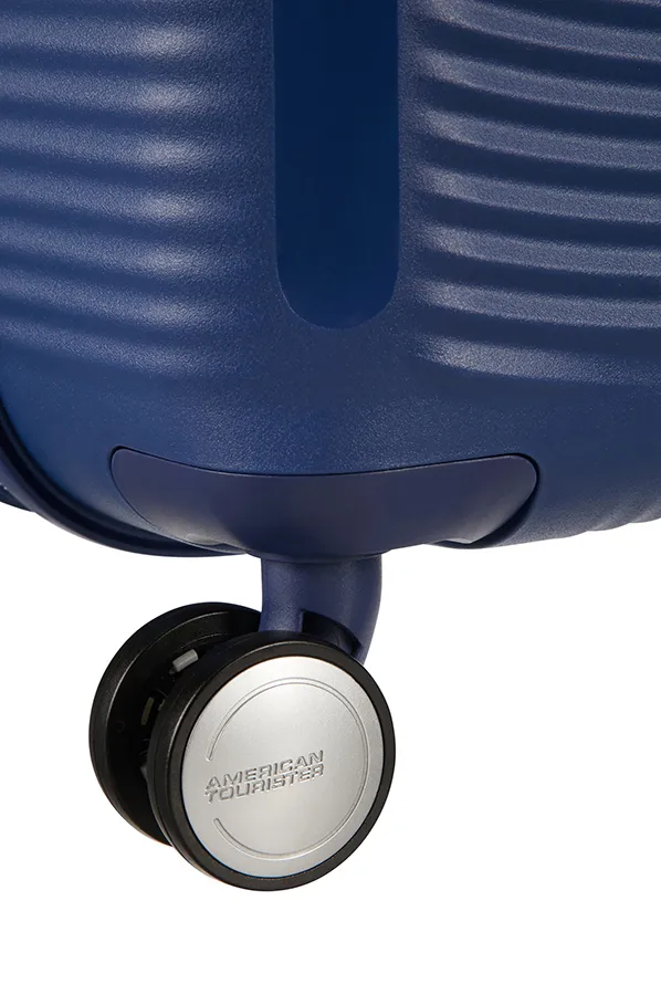 American Tourister Soundbox Spinner Expandable 55 cm Polypropylene -kabinssilaukku, midnight navy