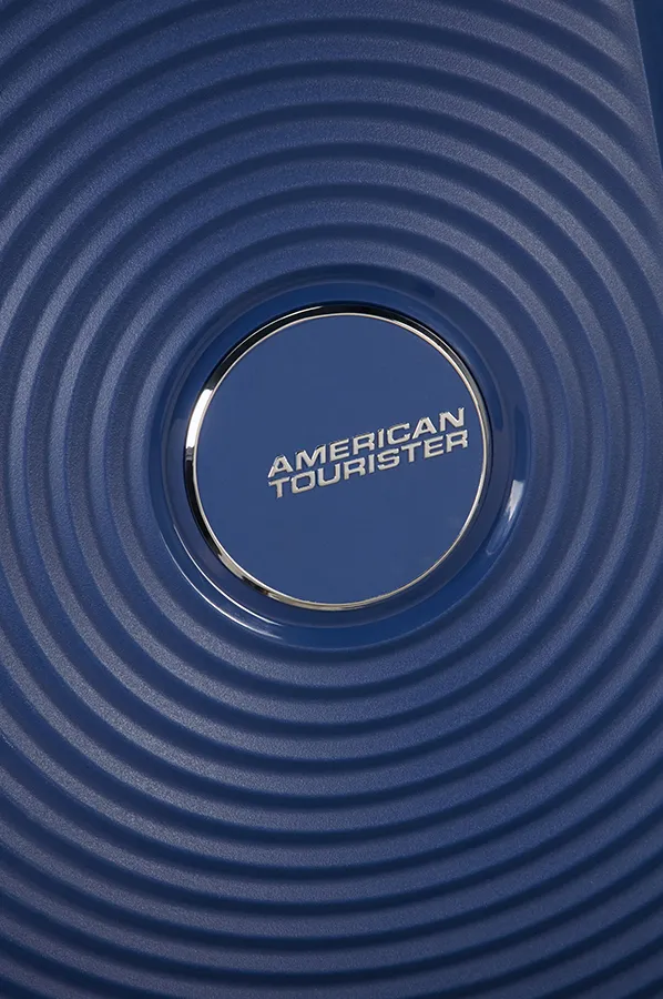 American Tourister Soundbox Spinner Expandable 55 cm Polypropylene -kabinssilaukku, midnight navy