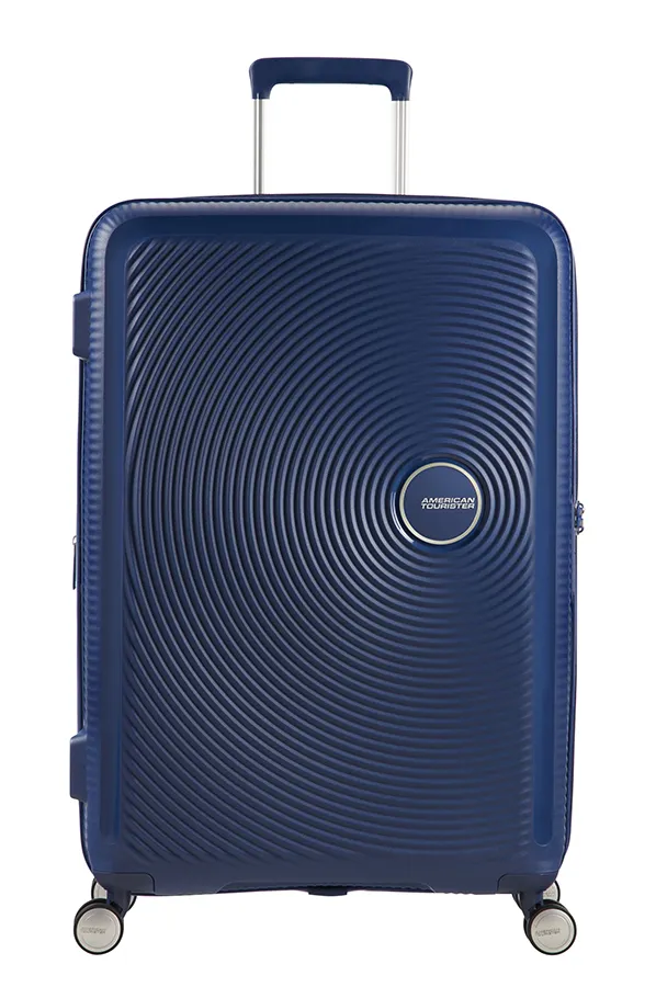 American Tourister Soundbox Expandable 67 cm Polypropylene Spinner Luggage, Midnight Navy