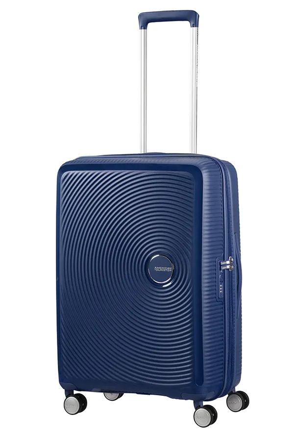 American Tourister Soundbox Expandable 67 cm Polypropylene Spinner Luggage, Midnight Navy