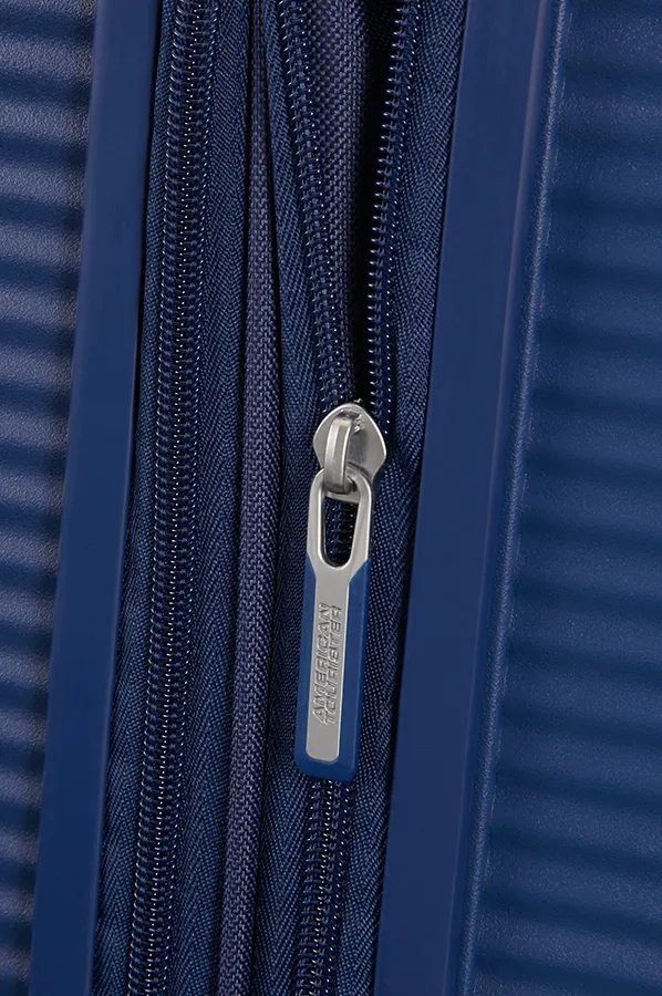 American Tourister Soundbox Spinner Expandable 55 cm Polypropylene -kabinssilaukku, midnight navy