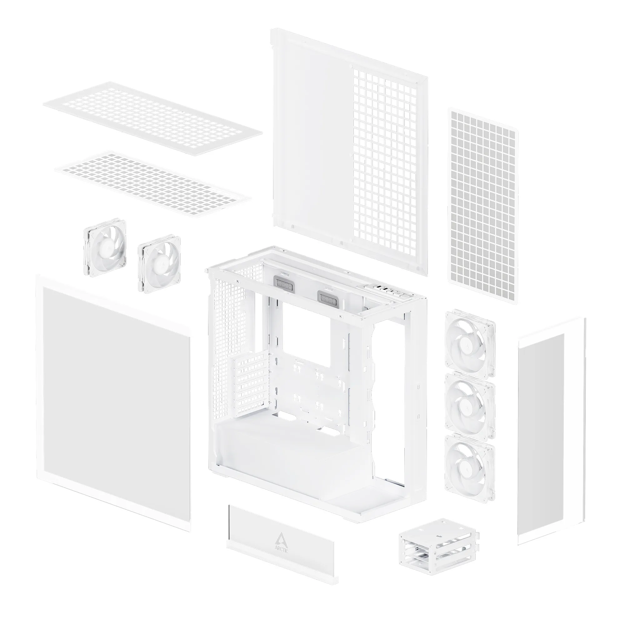 Arctic Xtender 5x A-RGB Fans E-ATX - mid case with window, White