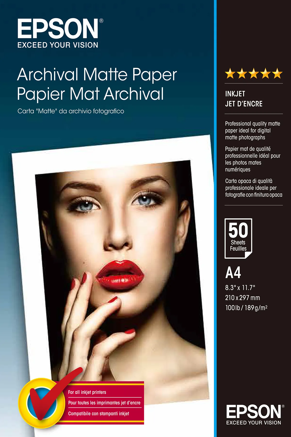 EPSON ARCHIVAL MATTE PAPER, A4, 192G, 50