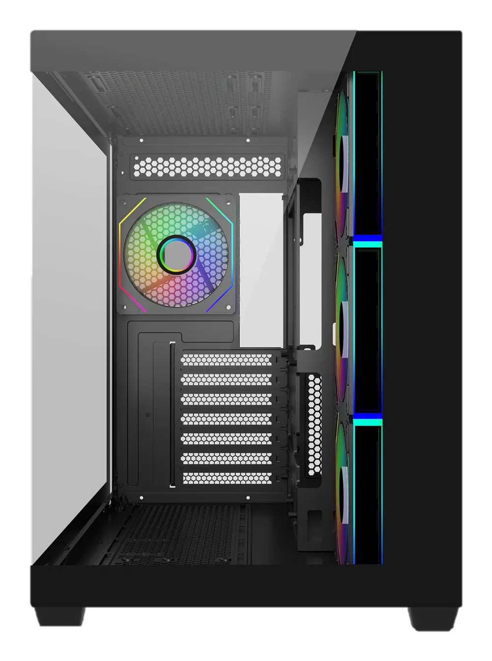 Cooler Master Elite 681 midi-tower chassi med f&ouml;nster och RGB-belysning, svart