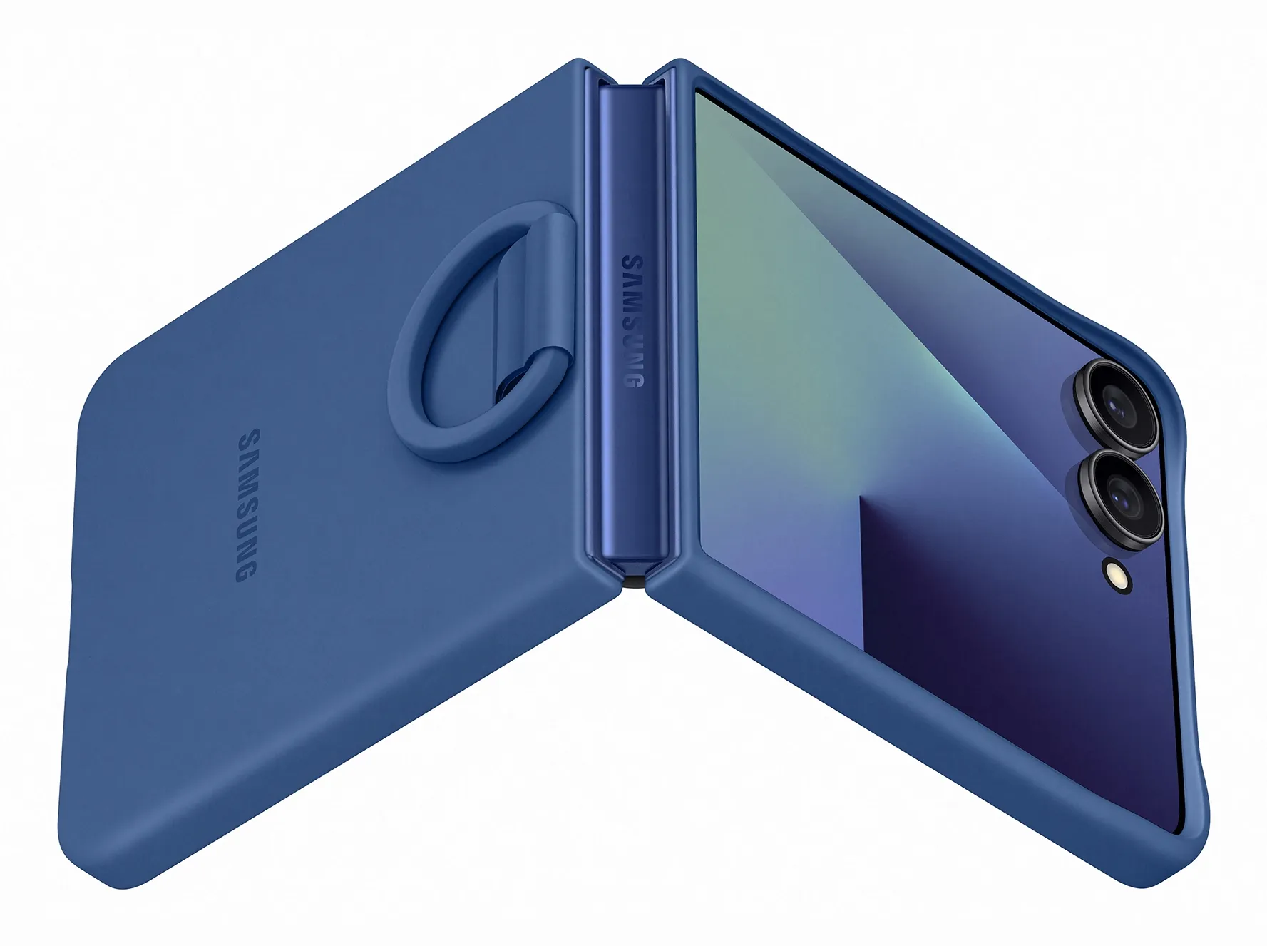 Samsung Galaxy Z Flip7 Ring Case -suojakuori, Laivastonsininen