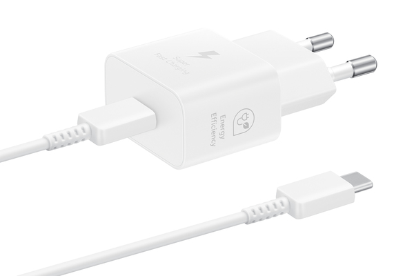 Samsung 25W GaN - power adapter + USB-C cable, Valkoinen