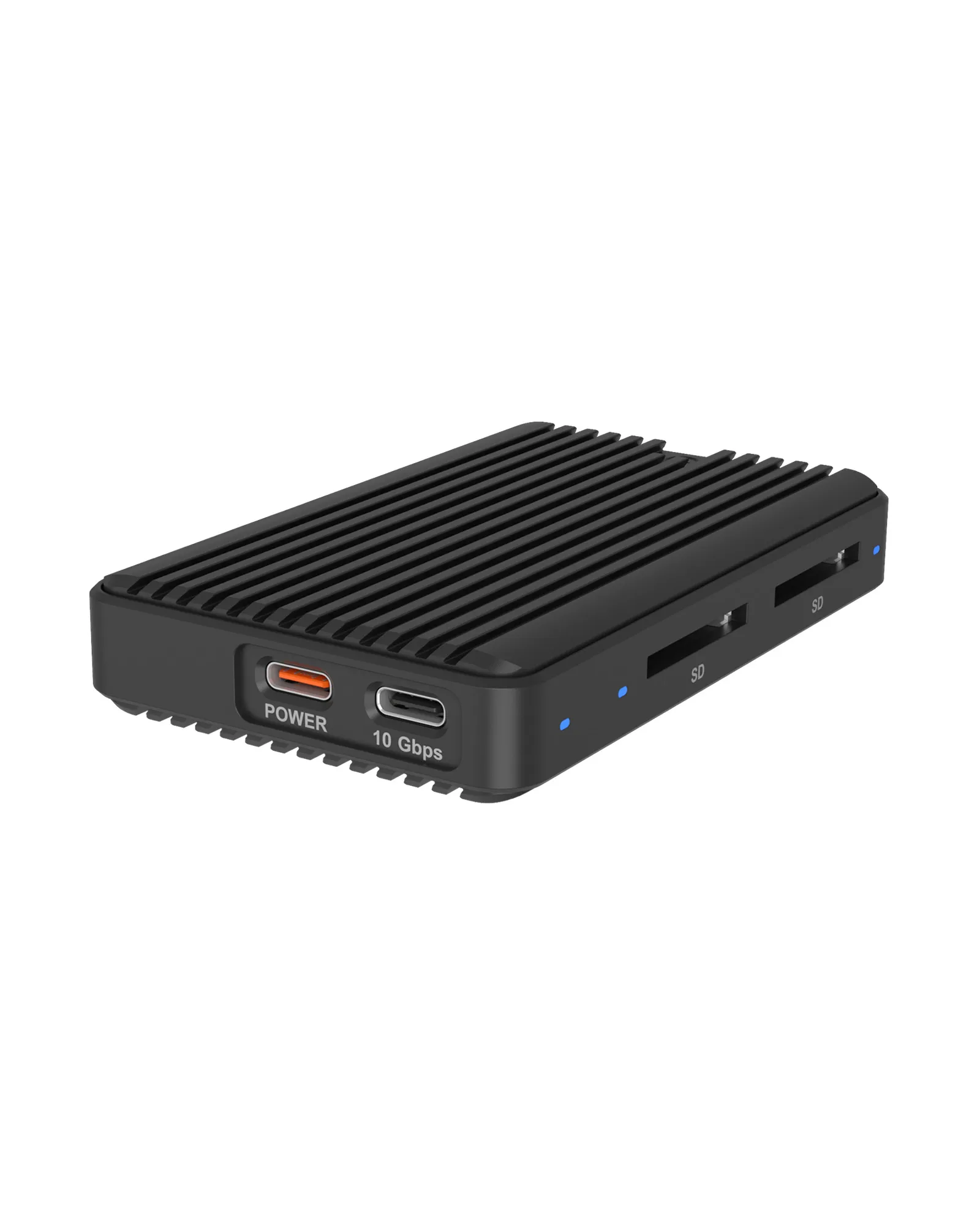 ICY BOX IB-CR602M-C31 M.2 NVMe/SATA SSD-kapsling, USB 3.2 Gen 2, dubbel SD 4.0 (UHS-II)-kortl&auml;sare, svart