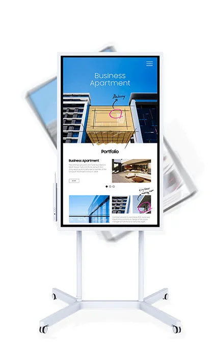 SAMSUNG Flip 55inch Edge LED 8ms 3840x2160 UHD 300cd/m2 HDMI USB TouchOut Pivot WiFi VESA grey