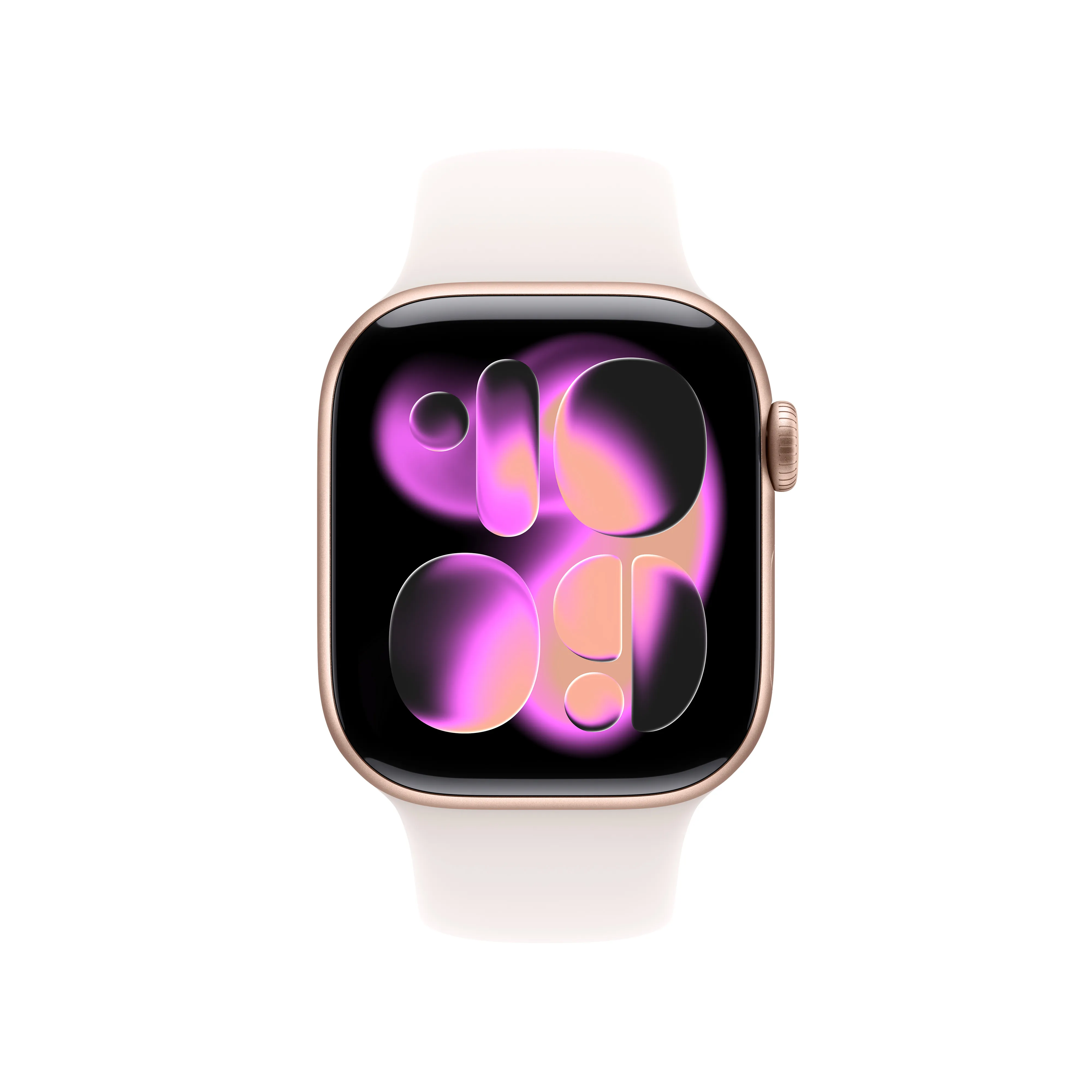 Apple Watch Series 11 (GPS) 42 mm ruusukulta alumiinikuori ja punanhäivä urheiluranneke, S/M