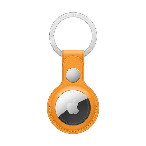 AirTag Leather Key Ring - California Poppy