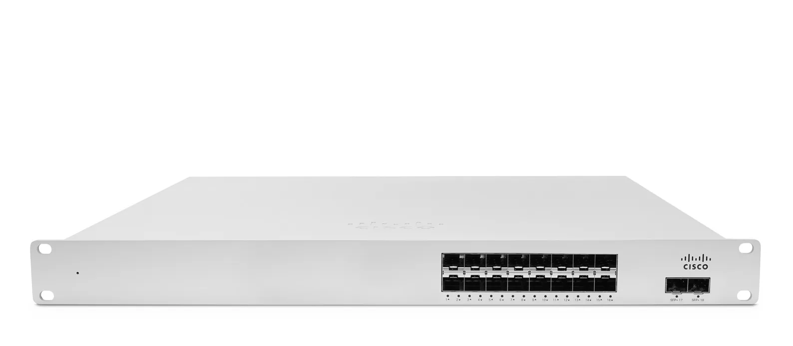 Cisco Meraki Cloud Managed Ethernet Aggregation Switch MS410-16 - Kytkin - Hallinnoitu - 16 x Gigabit SFP + 2 x 10 Gigabit SFP+ (maa-satelliittiyhteys) - r&auml;kkii