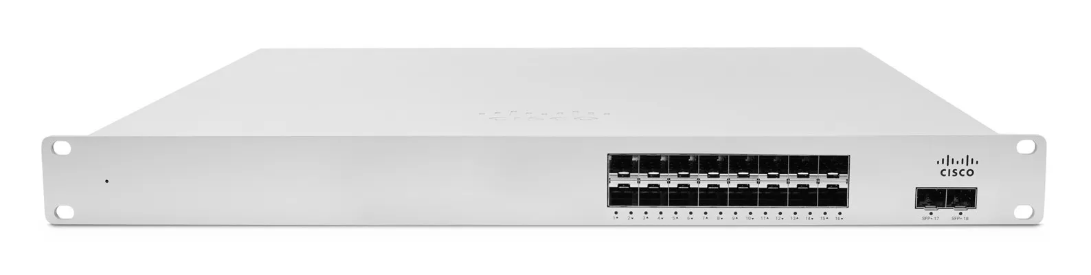 Cisco Meraki Cloud Managed Ethernet Aggregation Switch MS410-16 - Kytkin - Hallinnoitu - 16 x Gigabit SFP + 2 x 10 Gigabit SFP+ (maa-satelliittiyhteys) - r&auml;kkii