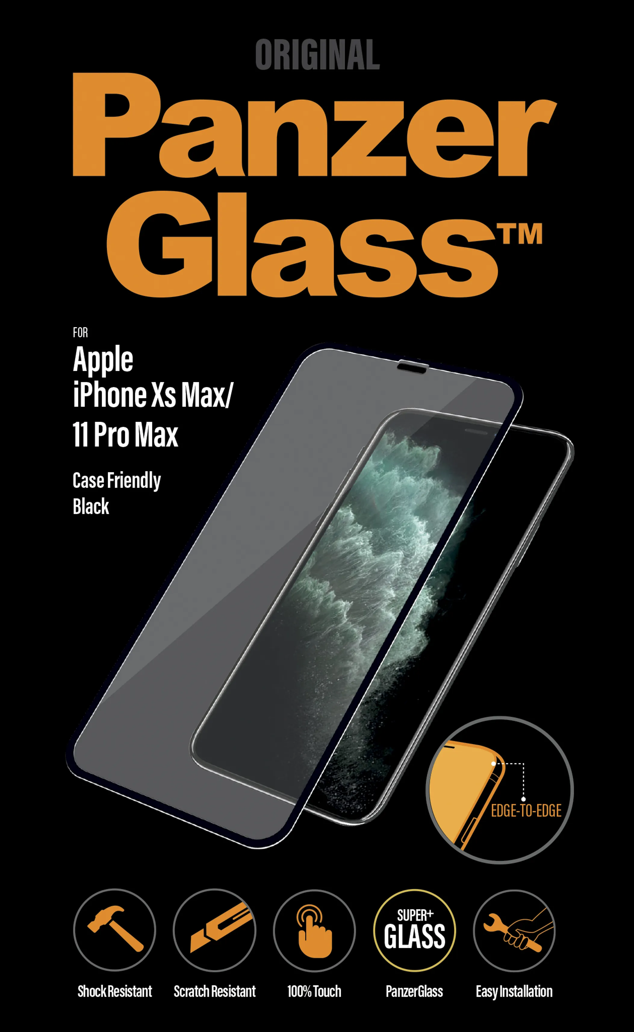 PanzerGlass Case Friendly, iPhone XS Max - Screen Glass