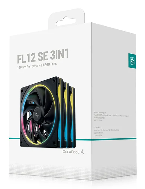 DeepCool FL12 SE 3-pack 120 mm PWM ARGB Case Fan Kit - White
