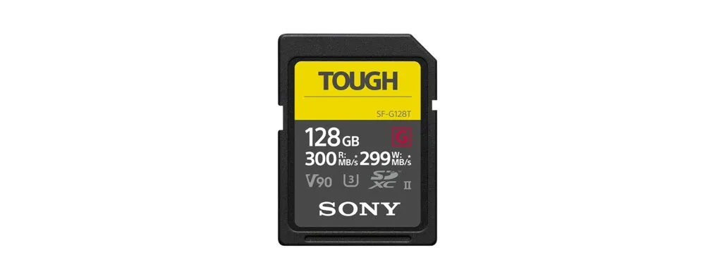 SONY Pro Tough SD 128GB 18x stronger UHS-II R300 W299 V90