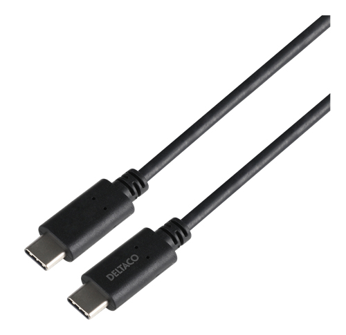 Deltaco USB3.2 G1 USB-C - USB-C 240W - cable, Black, 1m