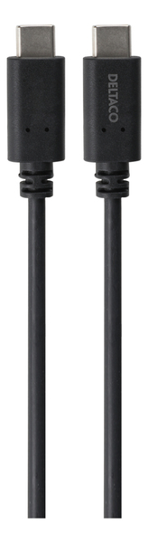 Deltaco USB3.2 G1 USB-C - USB-C 240W - cable, Black, 1m