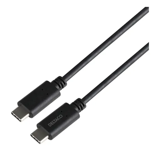 Deltaco USB3.2 G1 USB-C - USB-C 240W - cable, Black, 1m