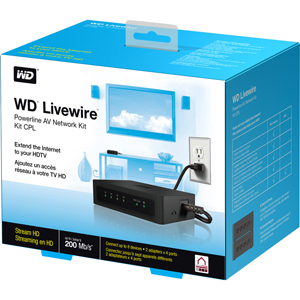 WD Livewire WDBABY0000NBK - Silta - HomePlug AV (HPAV) - ty&ouml;p&ouml;yt&auml; (pakkaus sis&auml;lt&auml;&auml; 2 )