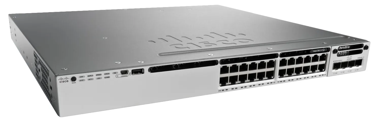 Cisco Catalyst 3850-24T-L - Kytkin - Hallinnoitu - 24 x 10/100/1000 - ty&ouml;p&ouml;yt&auml;, r&auml;kkiin asennettava