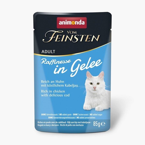 Animonda Vom Feinsten Adult Raffinesse in Jelly rich in Chicken with Cod, Kissan m&auml;rk&auml;ruoka, 85 g
