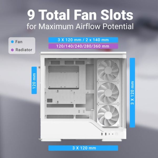 AeroCool P500A midi-tower chassi med f&ouml;nster, svart