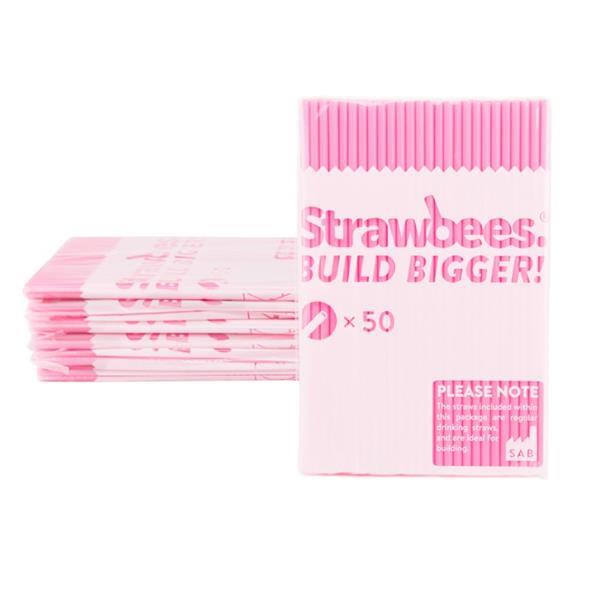 Strawbees Construction Straws 50p pink
