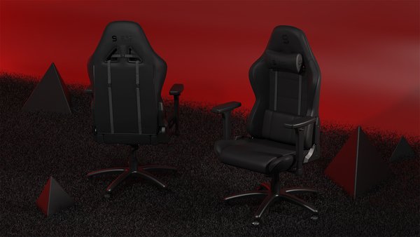 SilentiumPC Gear SR400F BK Gaming Chair Black Fabric