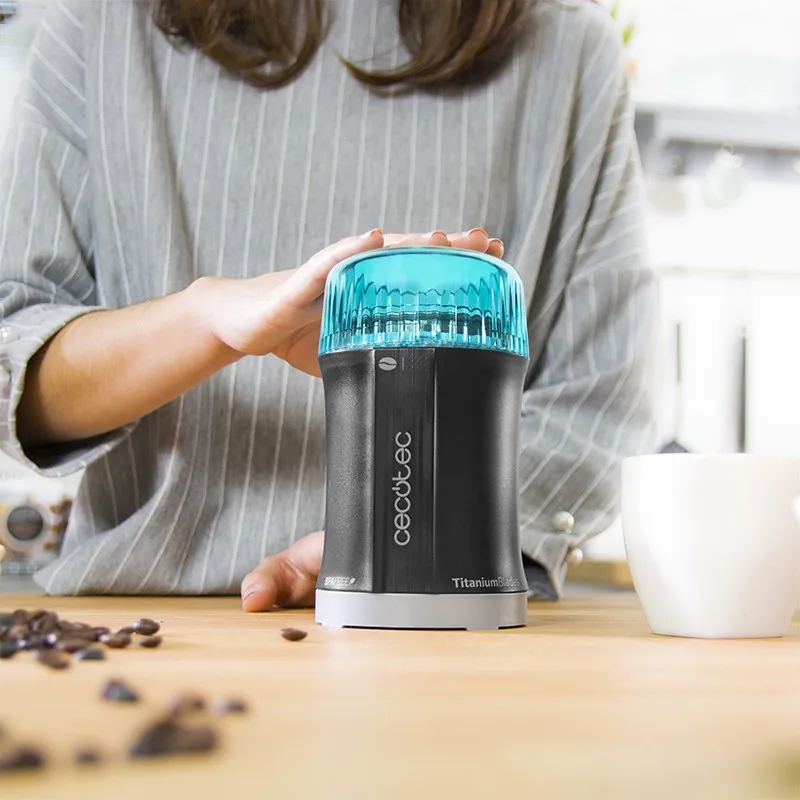 Cecotec TitanMill 200 kaffekvarn 50 g, svart/bl&aring;