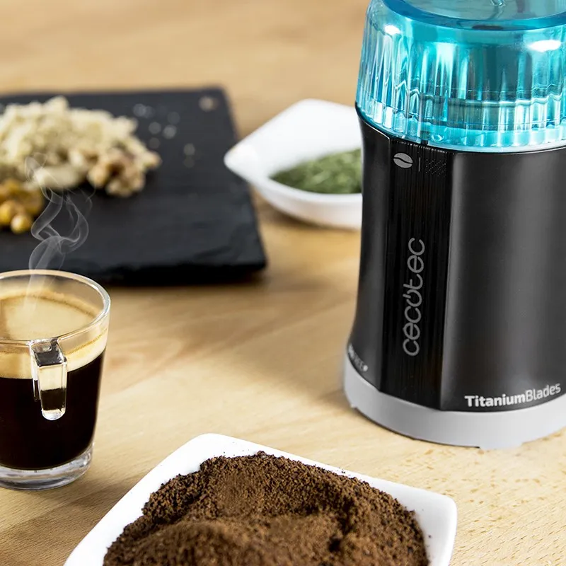 Cecotec TitanMill 200 kaffekvarn 50 g, svart/bl&aring;