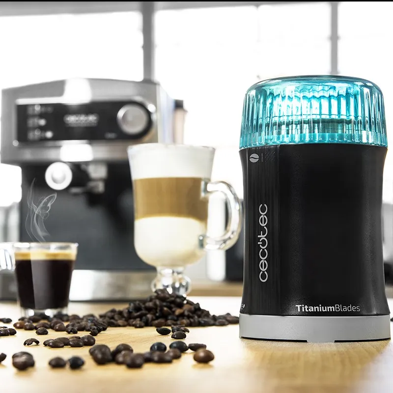 Cecotec TitanMill 200 kaffekvarn 50 g, svart/bl&aring;