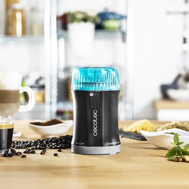 Cecotec TitanMill 200 kaffekvarn 50 g, svart/bl&aring;