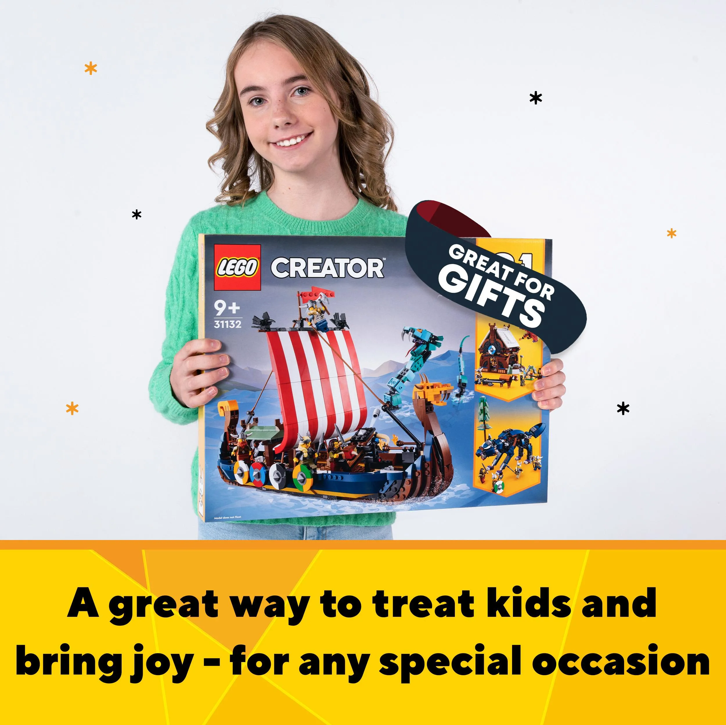 Lego Creator 3in1 Viking Ship with Midgard Serpent 31132