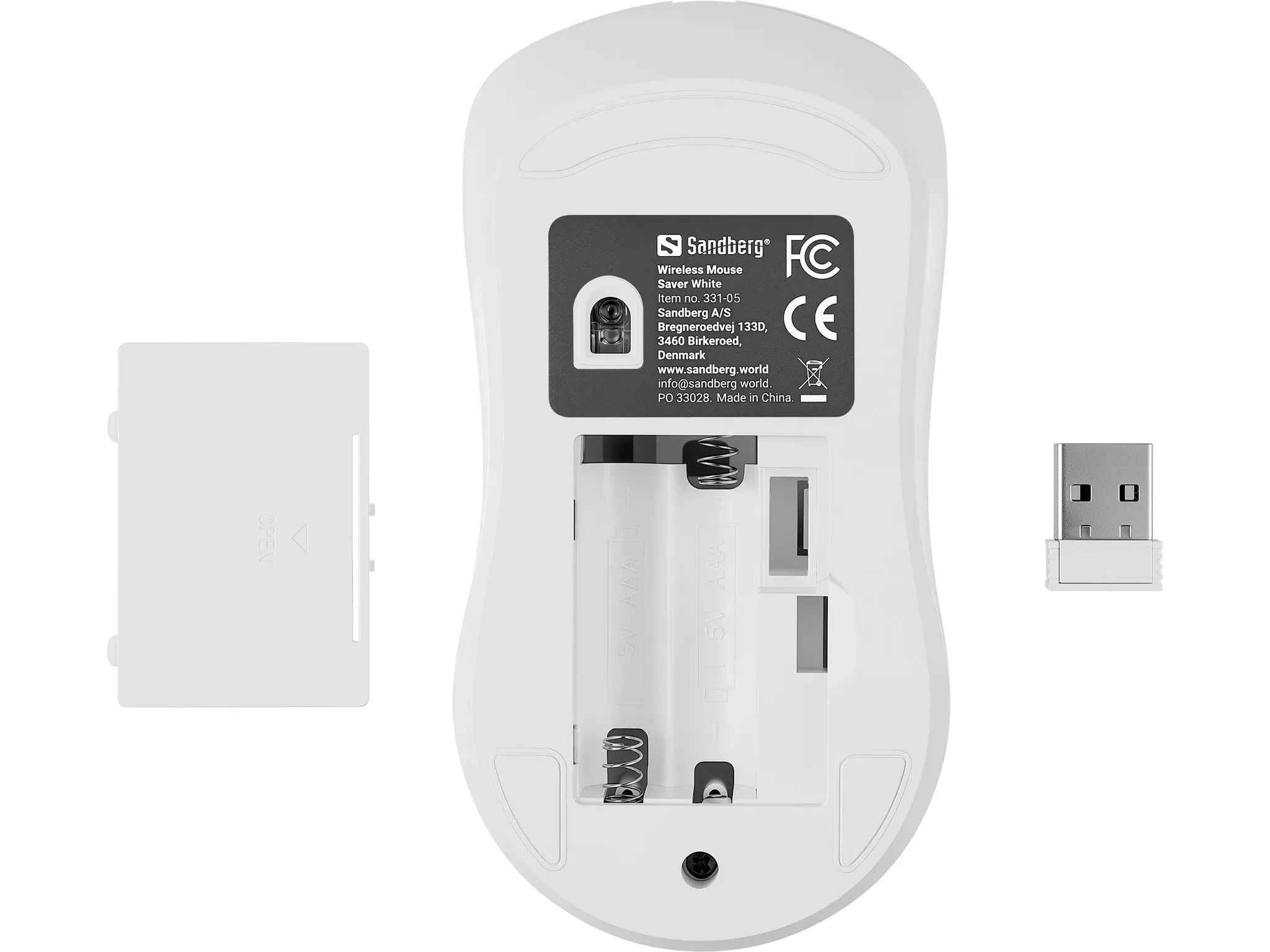 Sandberg Saver tr&aring;dl&ouml;s mus, vit